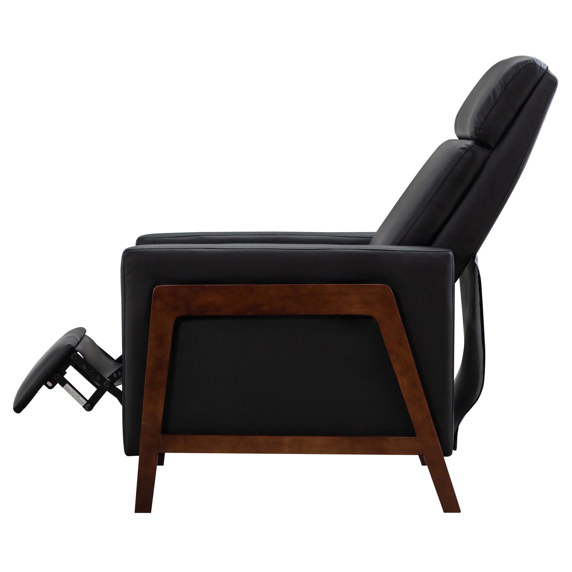 Wood Framed Pu Leather Recliner Chair Adjustable Home Theater Seating With Thick Seat Cushion And Backrest Modern Living Room Recliners, Black Old Sku:Pp289527Aab Black Pu Pu