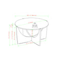 Contemporary Open Arch Base Round Coffee Table Cerused Ash Dark Gray Mdf Mdf