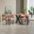 Coolmore Contemporary Designed Velvet Fabric Upholstered Accent Dining Chair Barrel Side Chairs Kitchen Armchair For Living Room Set Of 2 Pink Linen Pink Foam Chenille