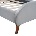 Twin Size Upholstered Platform Bed With Sheep Shaped Headboard, Gray Twin Gray Plywood