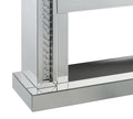 Wood And Mirror Electric Fireplace With Embedded Faux Crystals, Clear Clear Engineered Wood