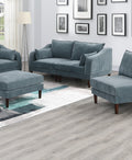 6Pcs Modular Sofa Set 4X One Arm Chairs 1X Armless Chair 1X Ottoman Living Room Furniture Mineral Color Morgan Fabric Grayish Primary Living Space Cushion Back Classic,Contemporary,Modern Modular