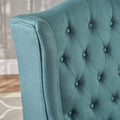 Upholstered Wingback Chair Teal Fabric