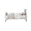 Platinum Twin Sleigh Bed Box Spring Required Twin White Wood Casual Panel Wood