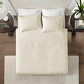 Reversible Quilt Set Cream Full Queen Cream Cotton
