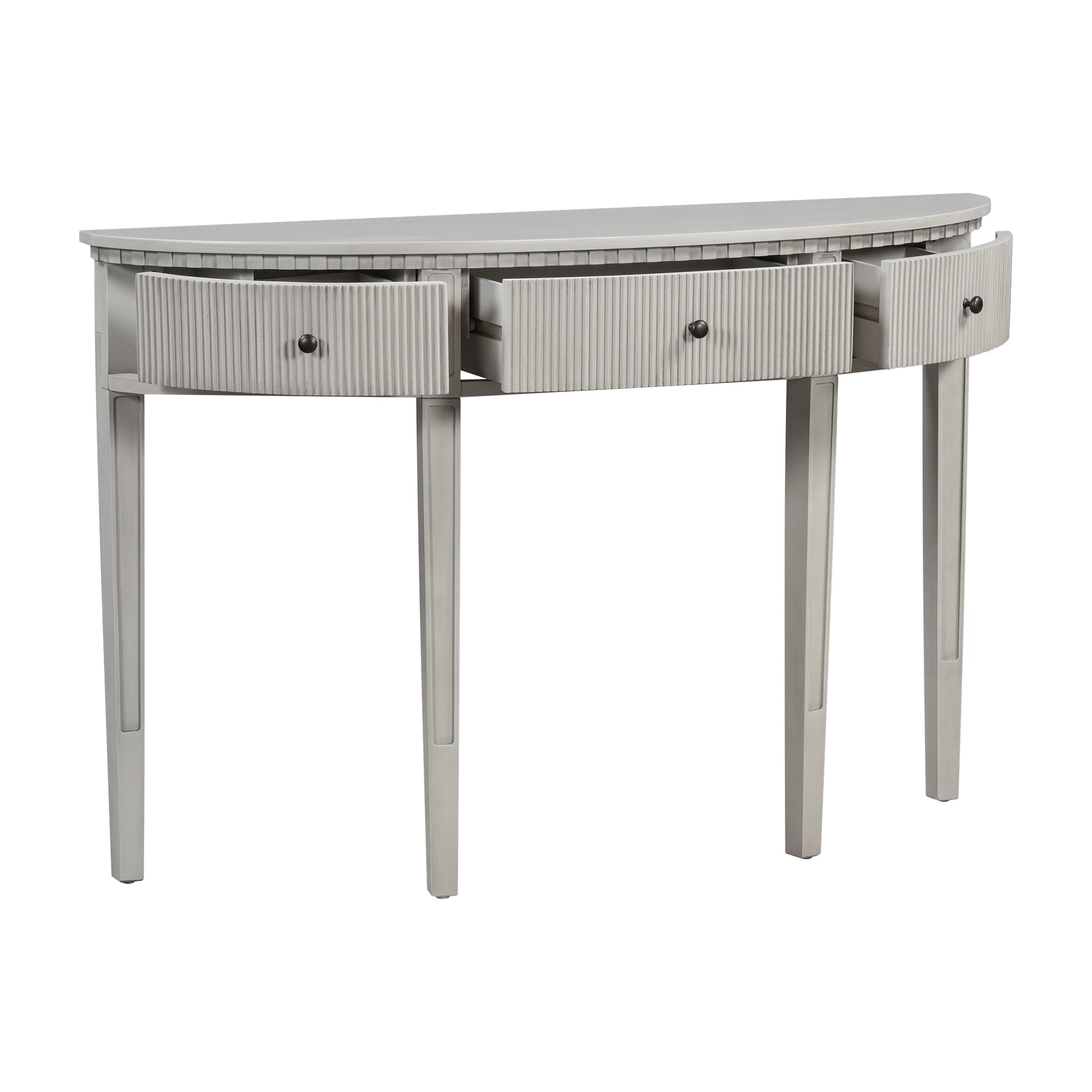 Distinctive Features Of Pine Veneer Console Table With Vertical Stripe Drawer Fronts And Four Legs Antique White Primary Living Space Antique,Minimalist Drawers Mdf