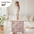 Poly Chenille Square Floor Pillow Cushion 24X24