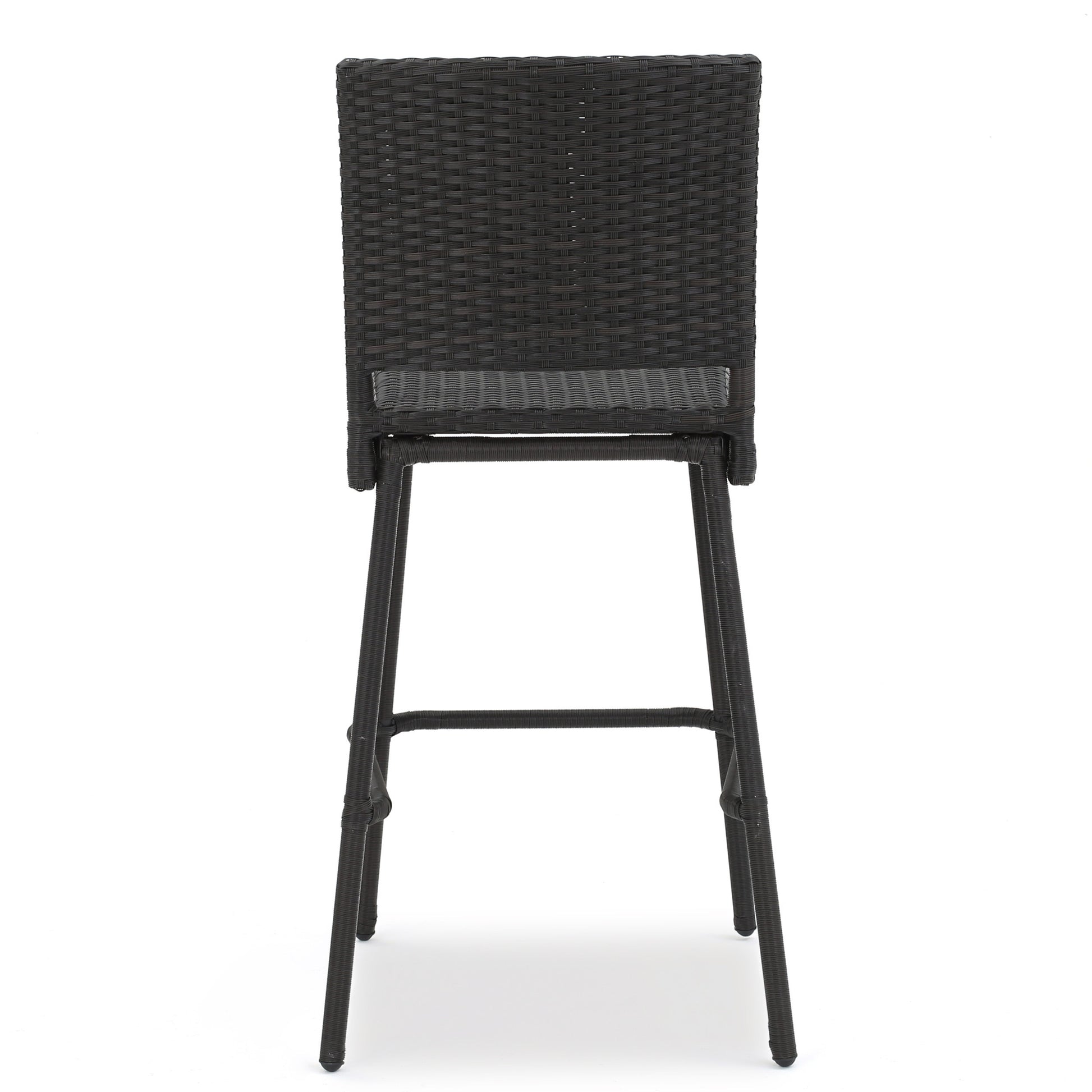 Outdoors Dark Brown Wicker Barstools Set Of 2 Dark Brown Garden & Outdoor Pe Rattan Iron