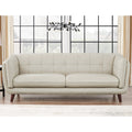 Solana Leather Sofa Beige Down Filling Genuine Leather 3 Seat