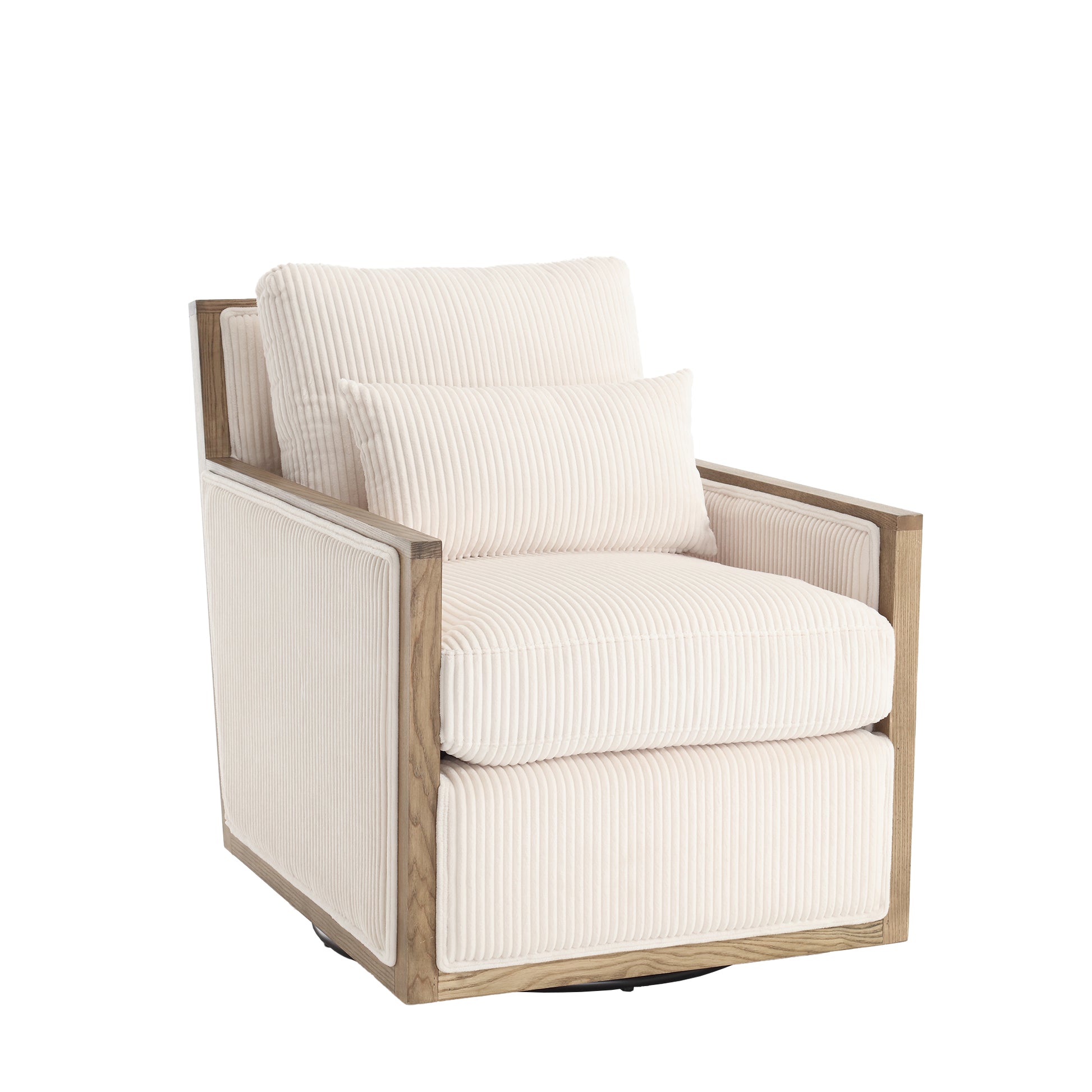 Coolmore Corduroy Swivel Barrel Chair, Comfy Accent Sofa Chair For Living Room, 360 Degree Swivel Barrel Club Chair, Leisure Arm Chair For Nursery, Hotel, Bedroom, Office, Lounge Beige Beige Primary Living Space Foam Corduroy