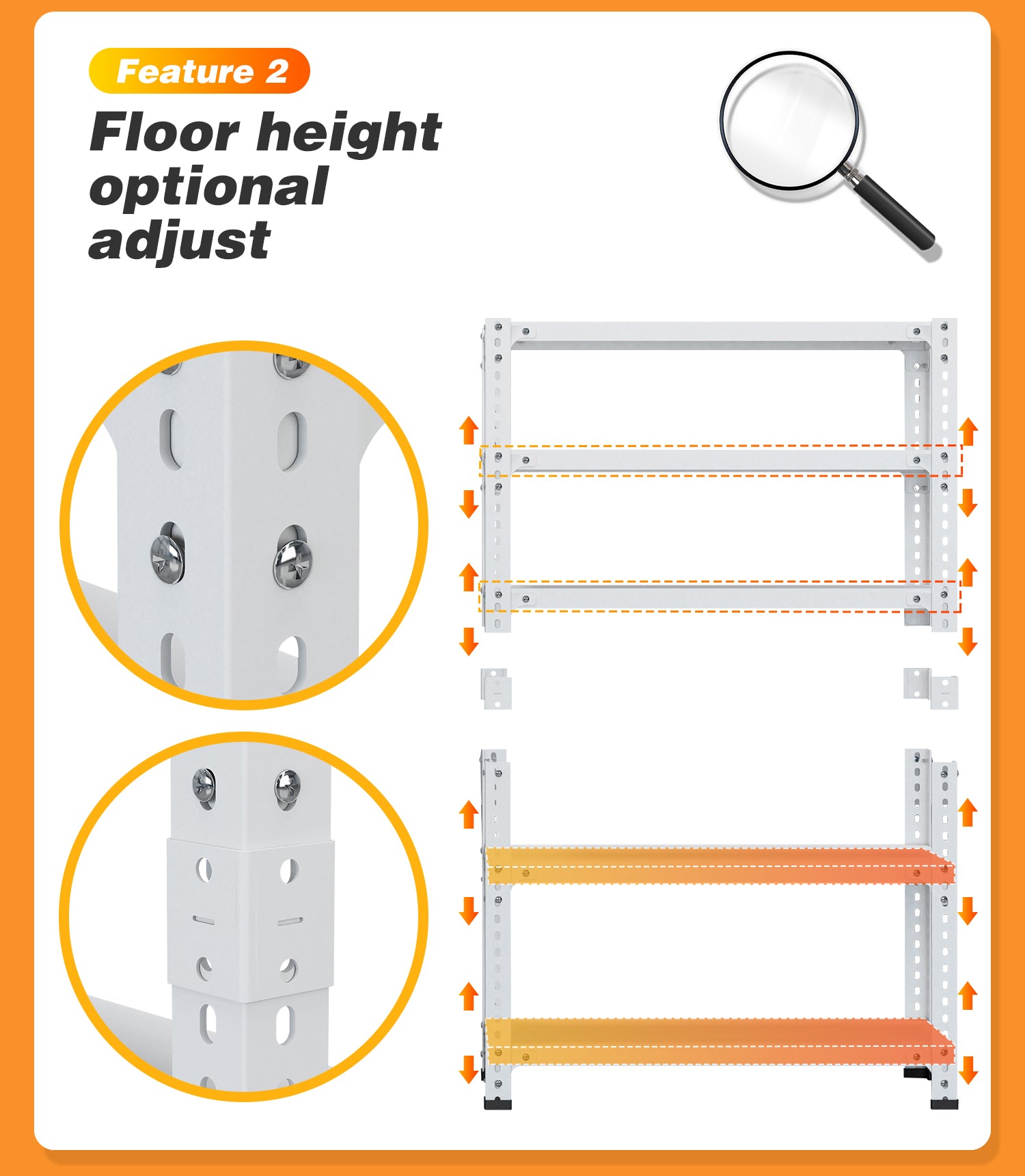 Household Storage Rack, Adjustable Display Rack, Basement Balcony Storage Rack, Carbon Steel Storage Rack, 100Cm * 40Cm * 180Cm, Five Floors White 5 White Etagere Primary Living Space Metal