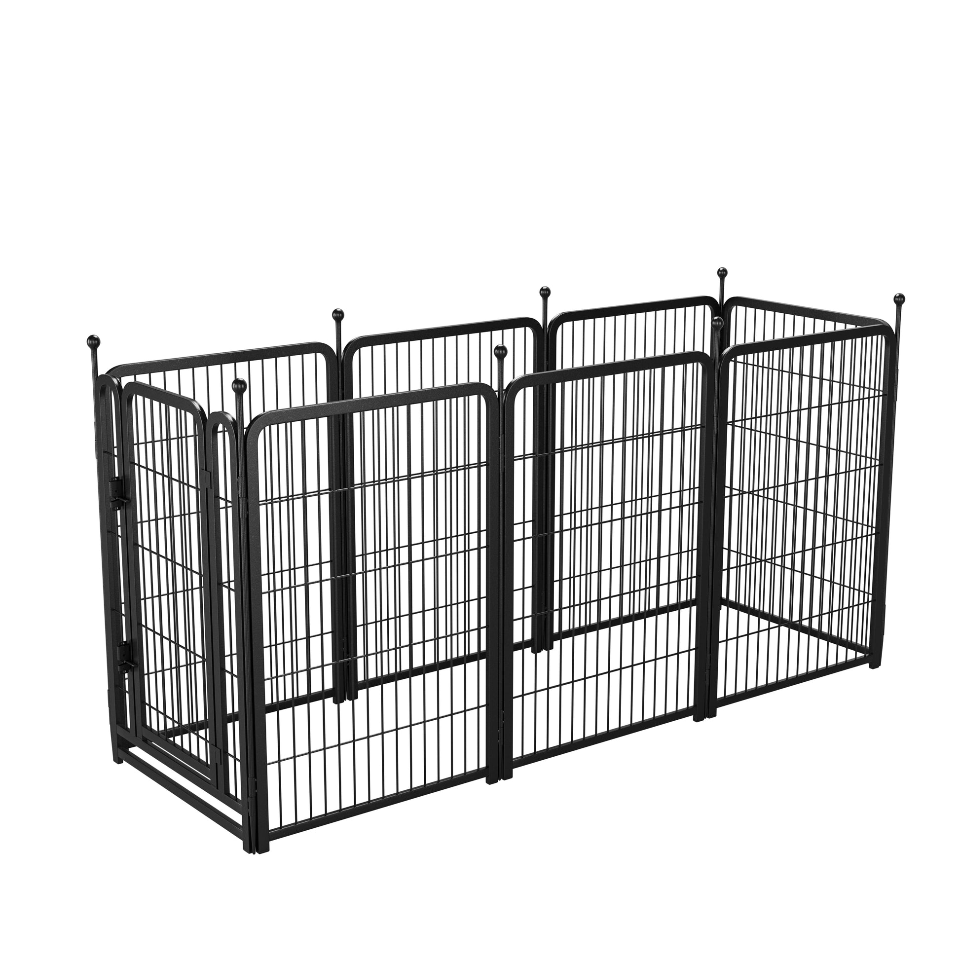 Dog Playpen 8 Panels 40" Height Heavy Duty Dog Fence Puppy Pen For Large Medium Small Dogs Indoor Outdoor Foldable Pet Exercise Pen Black Iron