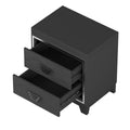 3 Pieces Bedroom Sets Queen Size Upholstered Bed With Led Lights, Nightstands And Dresser With Metal Handles And Sparkling Shiny Decoration, Black Expected Arrival Time:8.5 Queen Black 3 Piece Set Mdf Metal