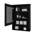 Poston Medicine Cabinet With A Door And Included Mirror, Black Black 1 5 Up To 17 In 24 To 31 In Mirror Included Bathroom Wall Mounted Modern 5 10 Inches Particle Board Melamine