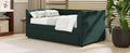 Twin Size Upholstered Velvet Daybed With Trundle, Green Box Spring Not Required Twin Green Wood Bedroom Bed Frame Velvet Upholstered