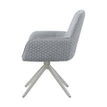 Fabric Upholstered Swivel Dining Arm Chair, Light Grey Solid Light Grey Arm Chair 1 Chrome,Fabric