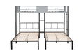 Triple Bunk Bed With Vent Board Sturdy Metal Frame Noise Free Wood Slats Separatable Into Three Beds No Box Spring Needed Twin Black Bunk Steel