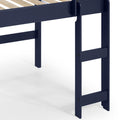 Lara Navy Blue Finish Twin Loft Bed Navy Blue Wood