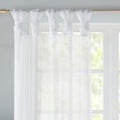 Twist Tab Voile Sheer Window Pair White Polyester