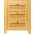 Rattan Door Bookshelf Display Case With Drawer Finish Open Storage Shelves Bookcase Oak Mdf