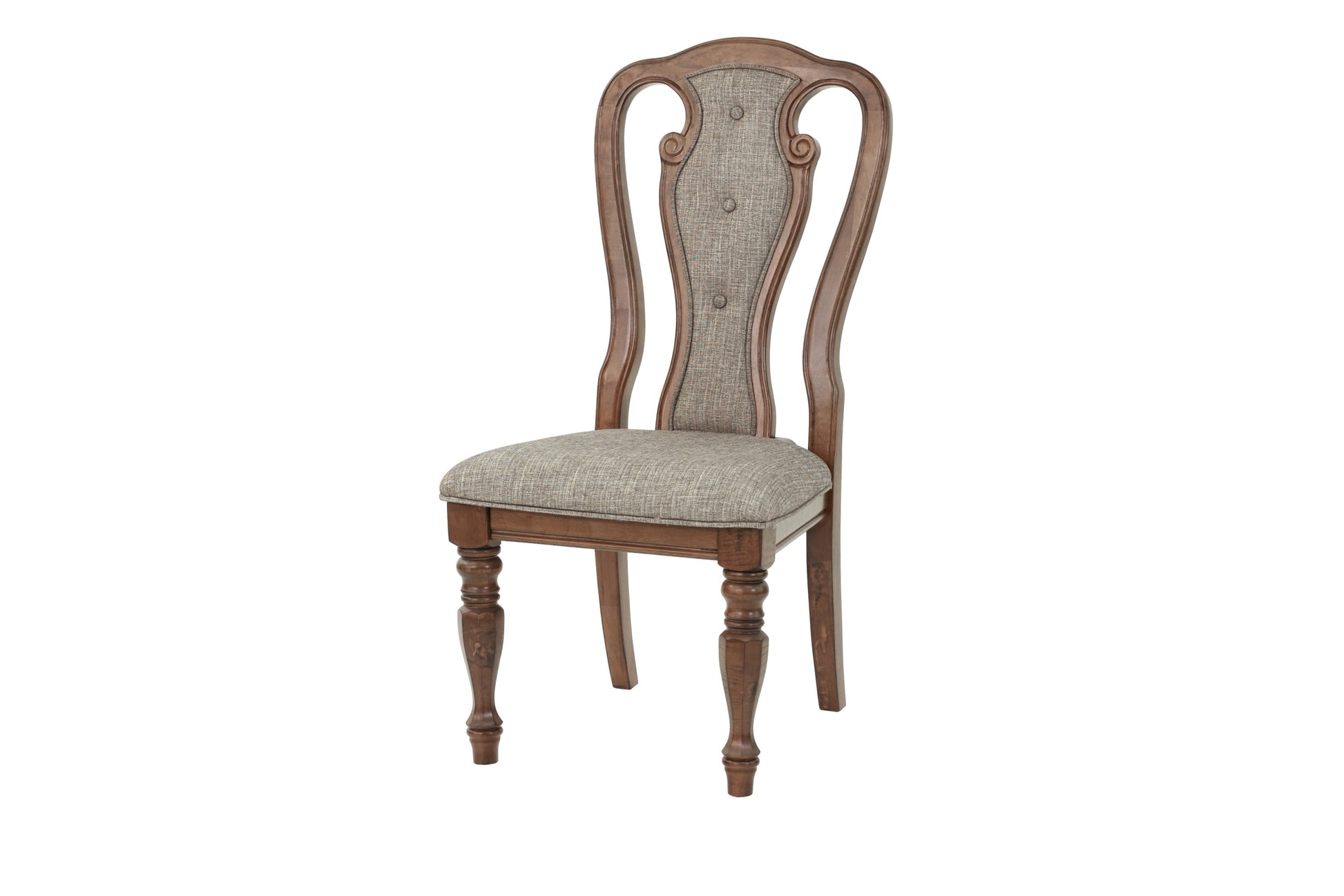 Set Of 2 Dining Chairs Upholstered Tufted Unique Design Chairs Back Cushion Seat Dining Room Brown Brown Dining Room Contemporary,Modern,Transitional Dining Chairs Solid Wood