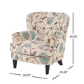 Mirod Comfy Arm Chair With Tufted Backmodern For Living Room, Bedroom And Study White Multi Fabric