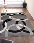 Jersey Area Rugs, Carpets For Livingroom, 7X10 Area Rugs ,1798 Black Grey Rectangle 8&10 Black Grey Contemporary Abstract Polypropylene