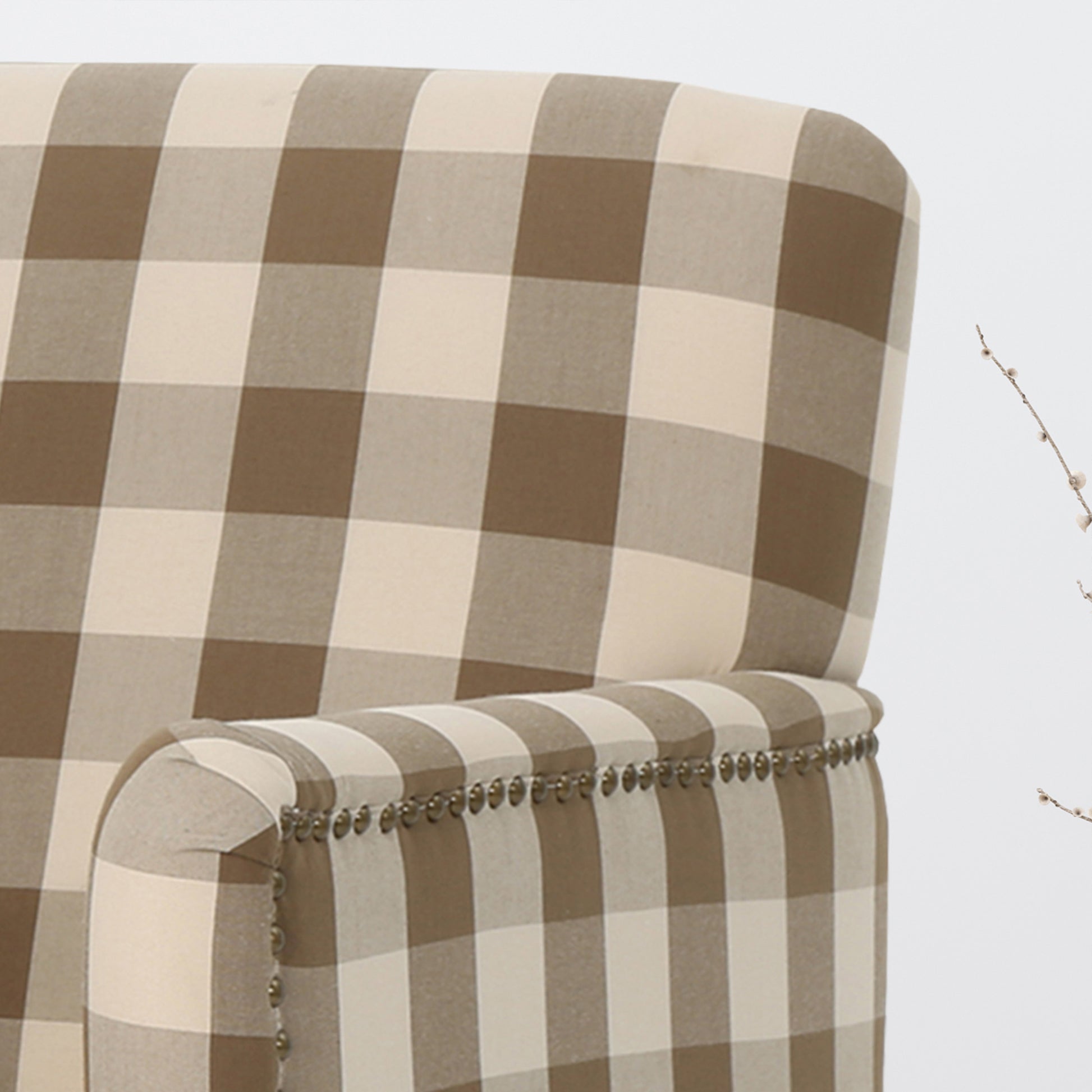 Harrison Tufted Club Chair Brown Fabric