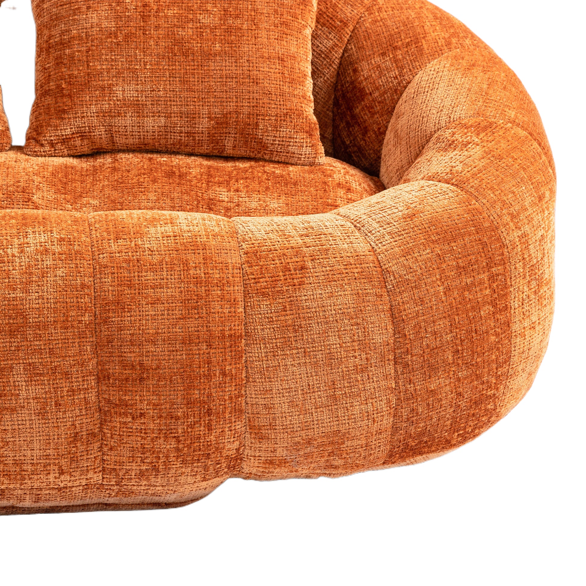 Coolmore Bean Bag Sofa Lazy Sofa Durable Comfort Lounger High Back Bean Bag Chair Couch For Adults And Kids, Indoor & Outdoor, Accent Floor Soft Lounge Chair Orange Chenille Orange Foam Chenille 2 Seat