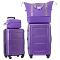 2 Piece Luggage Set With Bags Expanable Spinner Wheels Abs Lightweight Suitcase With Tsa Lock 20Inch 24Inch Purple Abs