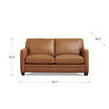 Naples Leather Loveseat Cognac Down Filling Genuine Leather