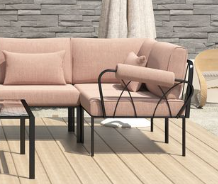 Rajni Pink Fabric Patio Pillow Pink Fabric