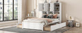 Full Size Platform Bed With Storage Headboard And 4 Drawers, White Box Spring Not Required Full White Wood Bedroom Bed Frame Solid Wood Mdf