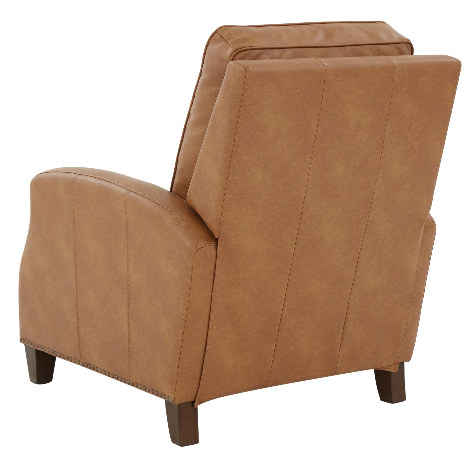 Jack Saddle Faux Leather Push Back Recliner Brown Foam Faux Leather