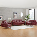 Mavis Leather Chair Red Memory Foam Genuine Leather