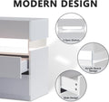 Led Nightstands 3 Drawer Dresser For Bedroom End Table With Acrylic Board Led Bedside Tables For Bedroom Living Room Bedside Furniture White White 3 Drawers Bedroom American Design,American Traditional,Boho,Classic Storage Engineered Wood
