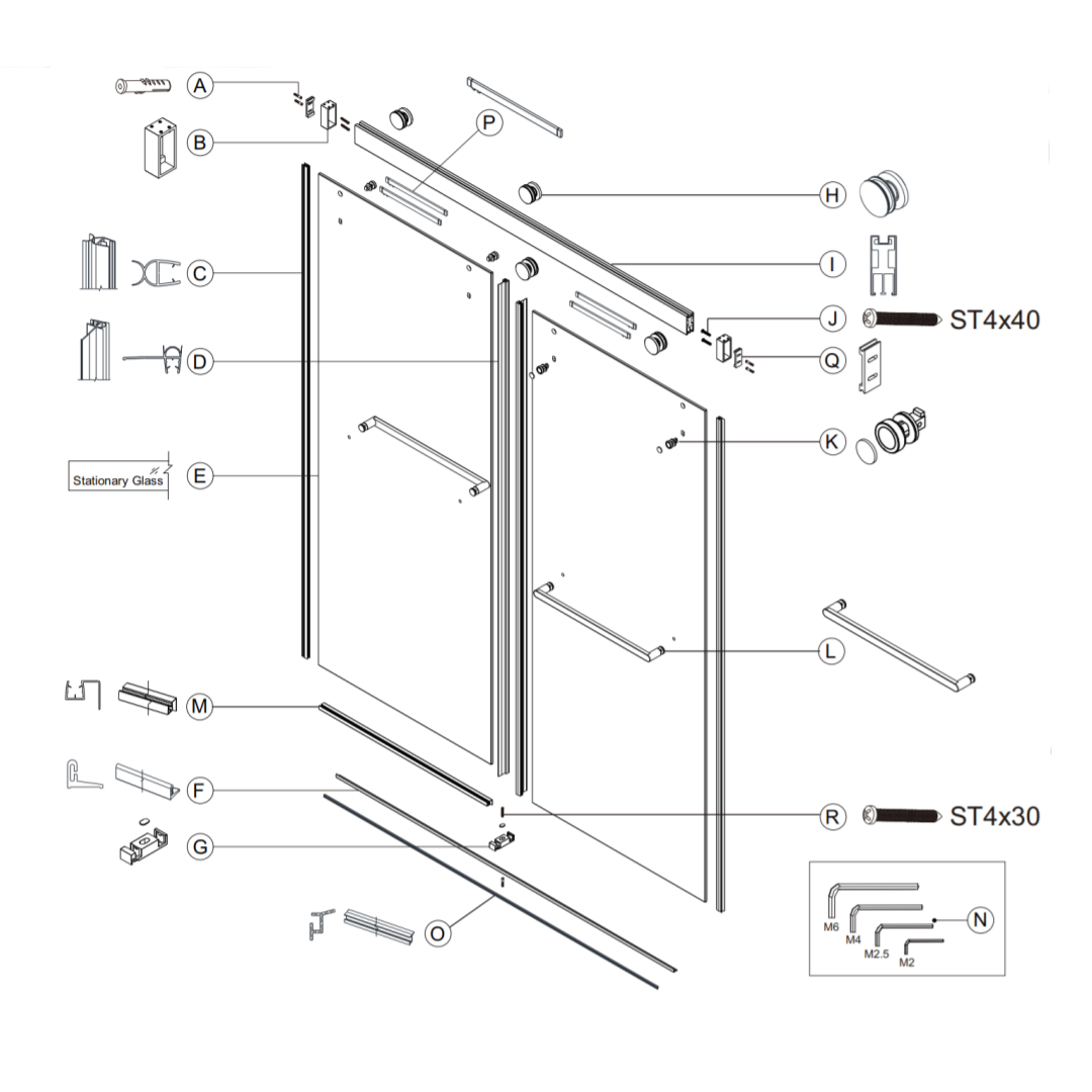 44 To 48 In. W X 76 In. H Double Sliding Frameless Soft Close Shower Door 56 To 60 In. W X 76 In. H Double Sliding Frameless Soft Close Shower Door 23D02 48Bn 23D02 60Mb Acacia