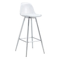 Modern And Comfortable Upholstered Bar Chairs, Metal Legs, Small Size Bar Chairs, Suitable For Part Of The Crowd, Stylish Design For Dining Room, Kitchen, Terrace And Living Room Chairs. White