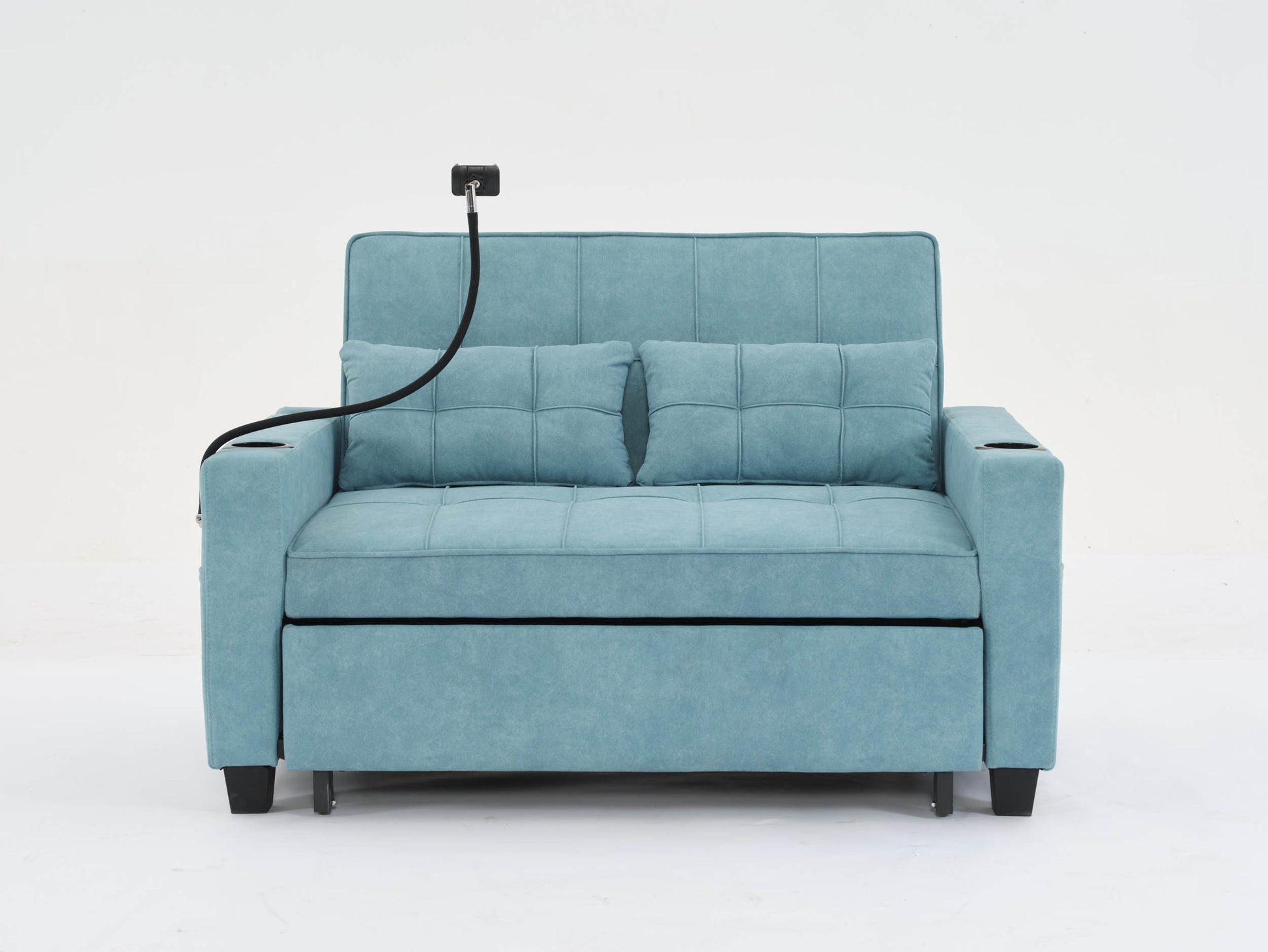 Futon Chair Bed Convertible Chair 3 In 1 Pull Out Sleeper Chair Beds With Usb Ports,Wear Resistant And Anti Scratch, Armchair Bed Sleeper For Living Room Green Tech Cloth Green Foam Tech Cloth 2 Seat