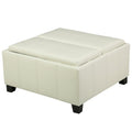 Mansfield Ottoman Ivory Pu