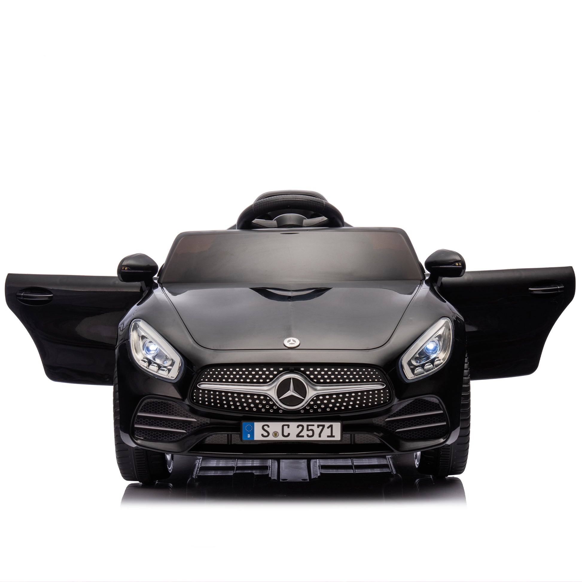 Licensed Mercedes Benz Cls 350,12V Kids Ride On Toy Car W Parents Control,2Wd,Four Wheel Suspension,Music,Bluetooth,Led Light,Usb,Power Display,Volume Adjustment,Speeds 1.24 3.11Mph For Kids Aged 2 4. Black 50 99 Lbs Polypropylene