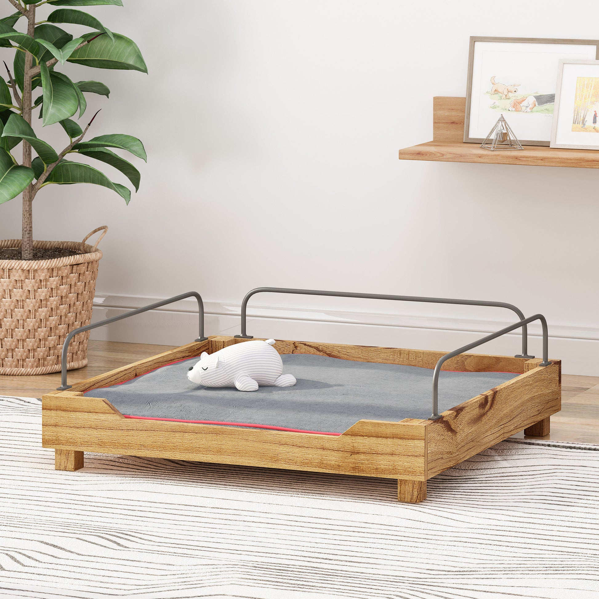 Pet Bed Blue Wood