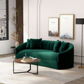 Kante Green Velvet Sofa Dark Green Velvet Wood Primary Living Space Mid Century Modern Foam Solid Wood,Velvet 3 Seat