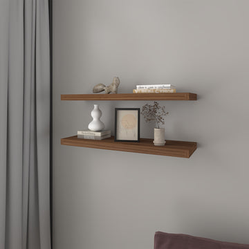 Floating Shelf Dallas, Living Room, Mahogany Mahogany Particle Board Engineered Wood