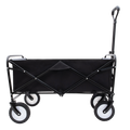 Collapsible Foldable Wagon Cart With Strapping System Beach Wagon Utility Cart Utility Wagon Grocery Cart For For Camping Shopping Sports Gardeing Fishing Supports 360Lbs All Terrain Wheels Black