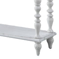 Dark Charcoal And Antique White Console Table White Primary Living Space Rubberwood Drawers Rectangular Wood