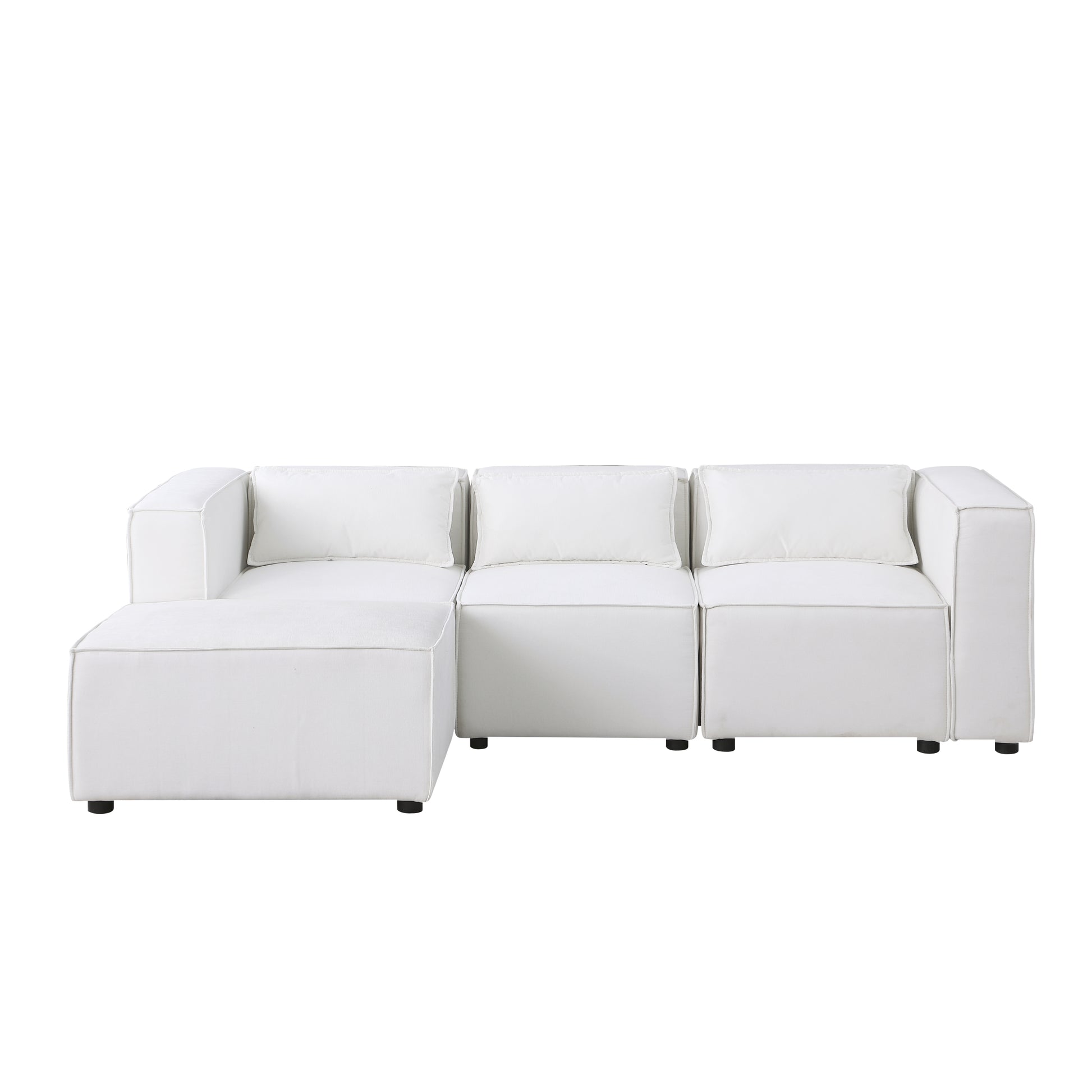 Modular Sofa Beige Chenille Fabric, Simple And Grand, The Seat And Back Is Very Soft. This Is Also A Knock Down Sofa Beige Chenille 4 Seat