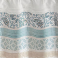 Printed And Pieced Rod Pocket Valance Aqua 50X18