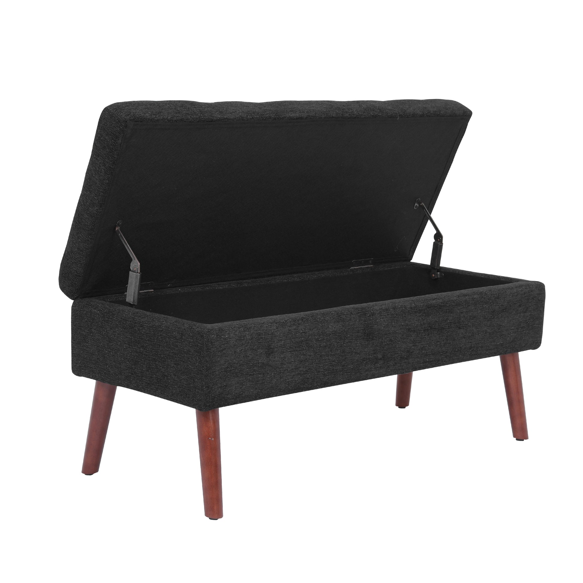 Storage Bench With Storage Bench For Bedroom End Of Bed Bench Foot Of Bed Bench Entryway Bench Storage Ottoman Bench 43.7" W X 18.1" D Black Linen Bench Black Flip Top Linen