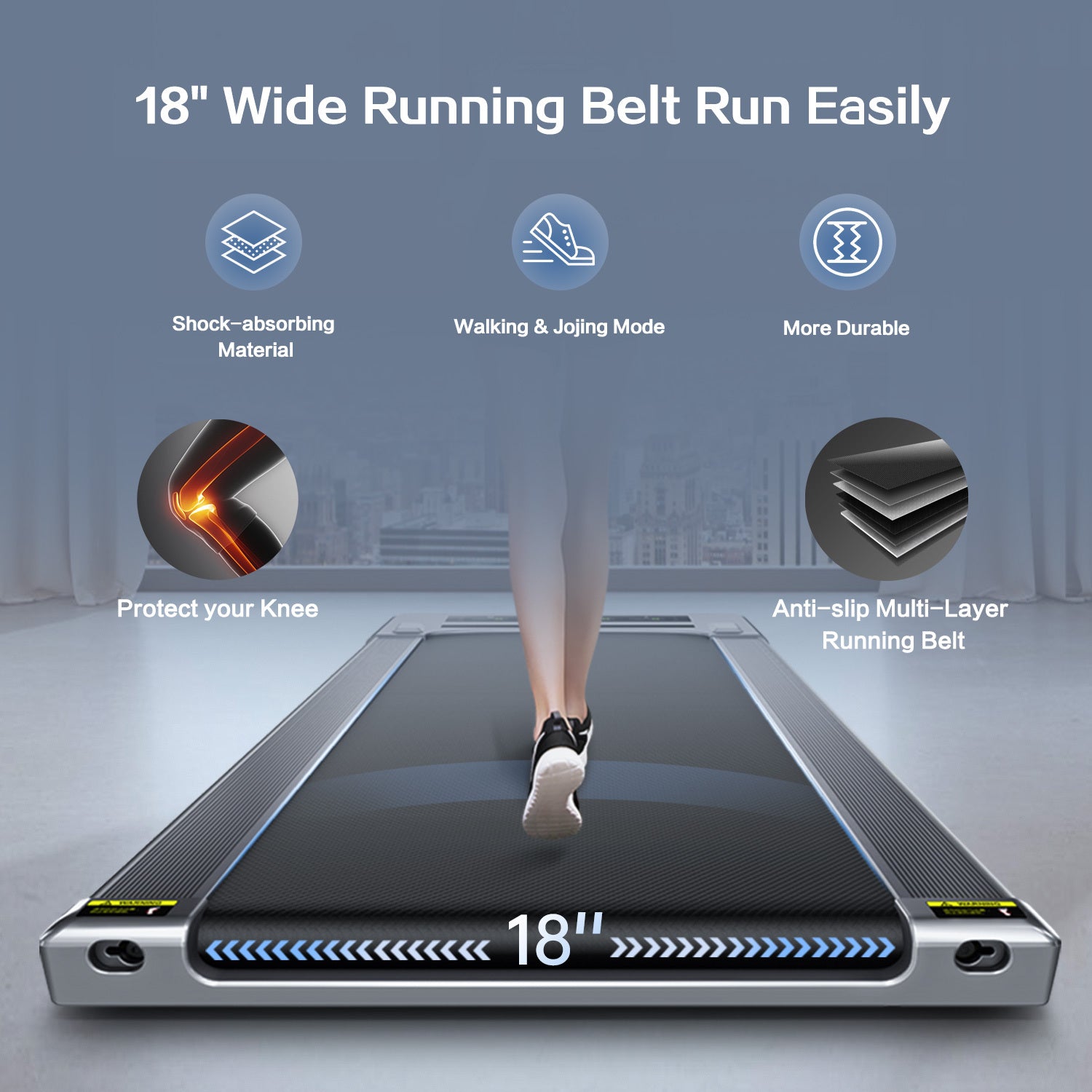 Walking Pad, Treadmill Under Desk With Wide Belt 2.5Hp Portable Walking Treadmill Under Desk For Home And Office, Installation Free Standing Desk Treadmill With Remote Control Silver Steel